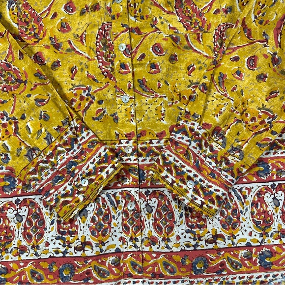 Sundance Women’s Button Down Shirt Longsleeve Floral Joy Boho Artsy in Yellow M - Picture 7 of 13